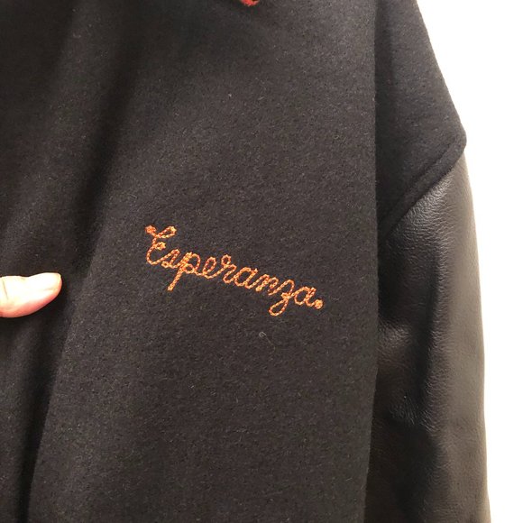 Hewitt vintage men varsity black leather and fabric jacket, XL - Picture 12 of 14